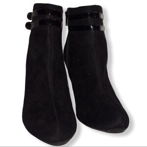 George Suede Black Ankle Booties